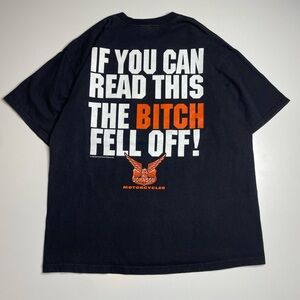 Vintage 90’s Big Johnson Motorcycle Funny Biker Black Graphic T-shirt XL